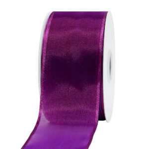 OS-AY346-0150-A014 Dekorációs organza szalag [38mm x 10m] lila/pink