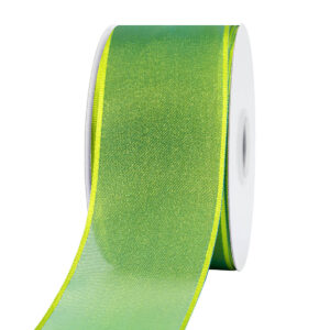 OS-AY347-0150-A186 Organza szalag drótos [38mm x 10m] zöld/lime zöld
