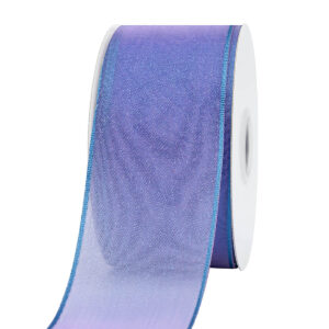 OS-AY348-0150-A187 Organza szalag drótos [38mm x 10m] világoslila/kék
