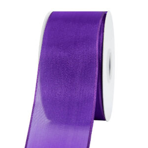 OS-AY352-0150-A032 Organza szalag drótos [38mm x 10m] sötétlila/lila