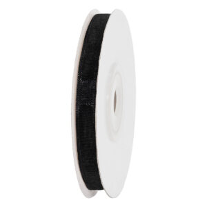 OS-ORG-06-045 Organza szalag [6mm x 25yard] fekete