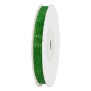 OS-ORG-06-047 Organza szalag [6mm x 25yard] sötétzöld