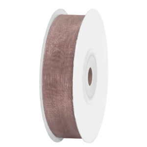 OS-ORG-15-470 Organza szalag [15mm x 25yard] sötét bézs
