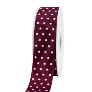 RIP-DV429-0070-C058 Ripsz szalag pöttyös [22mm x 10m] bordó (burgundi)