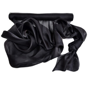 SO-SZO-47-045 Szatén-organza anyag [47cm x 10m] fekete