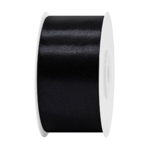 SS-SZ-38-045 Sima szatén szalag egyszínű [38 mm x  22,86 méter] fekete