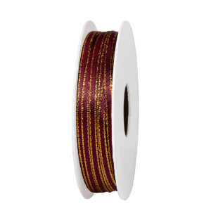 SS-SZL-SB-03-005 Aranyszélű szatén szalag [3mm x 10méter] bordó/arany