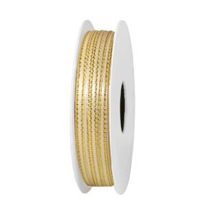 SS-SZL-SB-03-076 Aranyszélű szatén szalag [3mm x 10méter] krém/arany