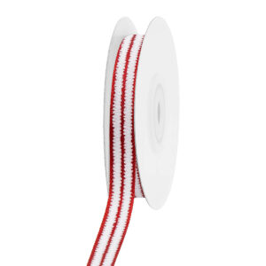 TE-AV220-0030-C011 Dekorációs szalag  [10mm x 10m] piros/fehér