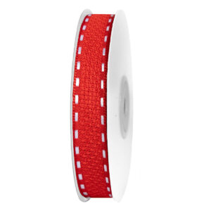 TE-AX316-0050-C003 Dekorációs szalag  [15mm x 10m] piros/fehér