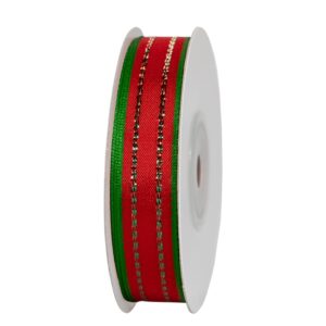 TE-AX719-0050-C004 Dekorációs szalag  karácsonyi [16mm x 10m] piros/zöld