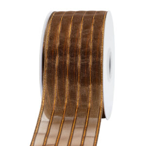 TE-AY537-0150-A025 Dekorációs szalag [38mm x 10m] barna/bronz