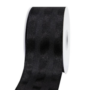 TE-AY695-0150-A031 Dekorációs szalag drótos [38mm x 10m] fekete