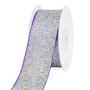 TE-DF719-0150-C014 Dekorációs glitter szalag [38mm x 10m] ezüst/lila