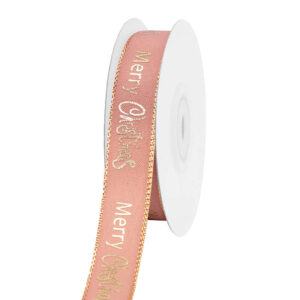 TE-DS124-0050-C003 Dekorációs karácsonyi szalag [16mm x 10m] púder rózsaszín/rose gold
