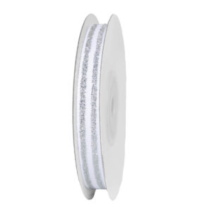 TE-DV086-0030-C001 Dekorációs szalag [10mm x 10m] fehér/ezüst