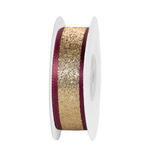TE-DV832-0070-C011 Dekorációs szalag [22mm x 10m] burgundi/rose gold