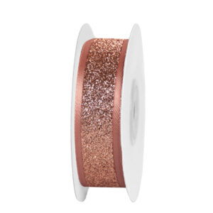 TE-DV832-0070-C027 Dekorációs szalag [22mm x 10m] sötét bézs/rose gold