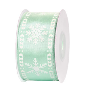 TE-DW017-0150-C002 Dekorációs karácsonyi szalag [38mm x 10m] almazöld/fehér