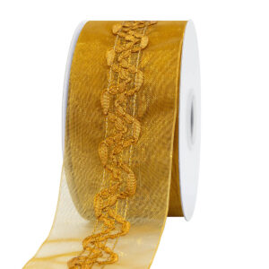 TE-JW372-0150-A110 Dekorációs szalag  [38mm x 10m] arany/bronz