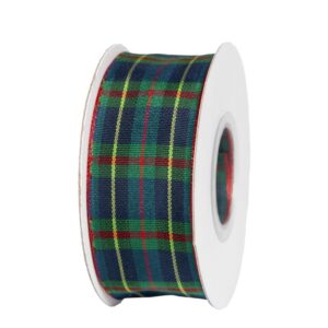 TE-KKZ-25-103 Kockás karácsonyi szalag [25mm x 10m] kék/zöld/piros/bordó/sárga