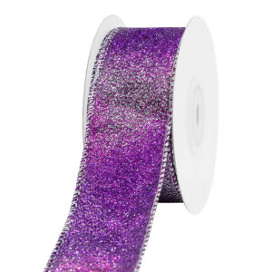 TE-YAN23-0150-S014 Dekorációs szalag glitteres [38mm x 10m] lila/ezüst