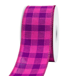 TE-YAU55-0150-H119 Kockás mintás dekorációs szalag [38mm x 10m] ciklámen