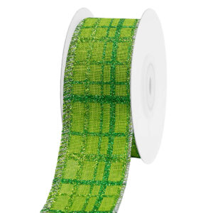 TE-YBA37-0150-S006 Dekorációs glitteres szalag [38mm x 10m] zöld