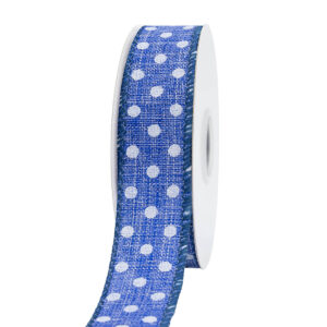 TE-YCK05-0070-B208 Pöttyös mintás dekor szalag [22mm x 10m] farmerkék