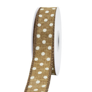 TE-YCK05-0070-F211 Pöttyös mintás dekor szalag [22mm x 10m] barna
