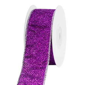 TE-YHF24-0150-S010 Dekorációs szalag glitteres [38mm x 10m] lila/ezüst