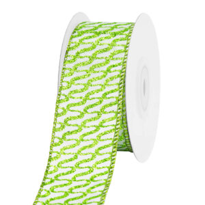 TE-YHF52-0150-L006 Glitter mintás karácsonyi dekor szalag [38mm x 10m] zöld