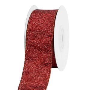 TE-YHO51-0150-R003 Glitter karácsonyi dekor szalag [38mm x 10m] piros
