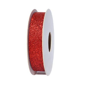 TE-ZBJ24-0050-C007 Glitter dekorációs szalag [16mm x 10m] piros