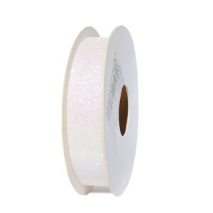 TE-ZBJ24-0050-C019 Glitter dekorációs szalag [16mm x 10m] fehér