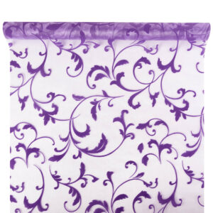 OA-BS-INDA-47-Y10-110,116 Bársony inda mintás organza anyag [47cm x 5m] lila