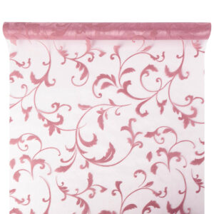 OA-BS-INDA-47-Y10-186 Bársony inda mintás organza anyag [47cm x 5m] mályva