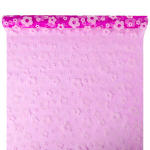 OA-BS-VIRAG-47-Y17-012,073 Bársony virágmintás organza anyag [47cm x 5m] ciklámen/fehér