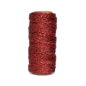 ZS-ZSI-B-02-001 Metál dekor zsinór [2mm x 25m] piros
